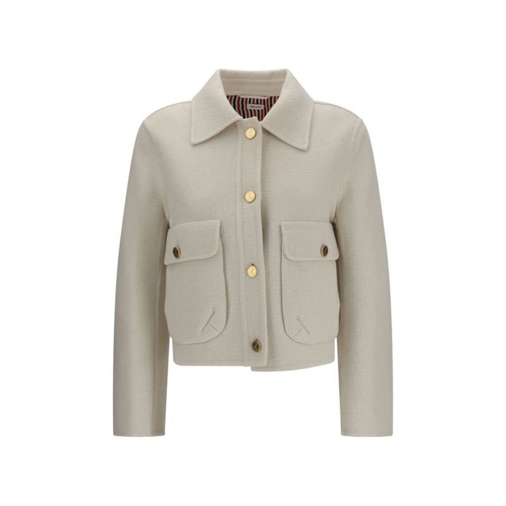 Thom Browne Beige Wool Oves Aries Women's Jacket